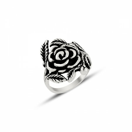 Inel argint 925 cu trandafir si aspect vintage ITU0058 [0]